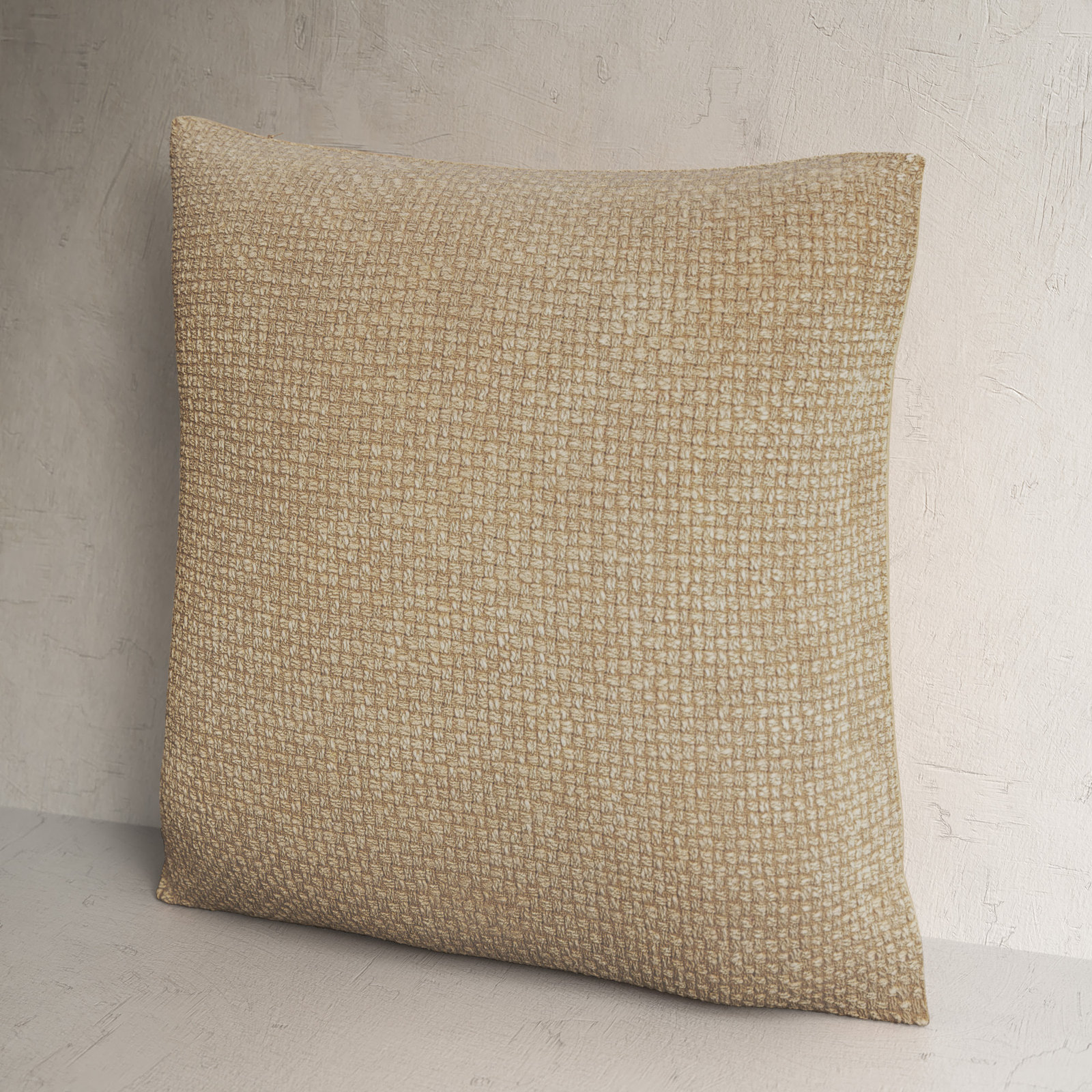 Clovis Square 100% Cotton Pillow, Wheat, 20" x 20", Pillow Cover Only - No Insert