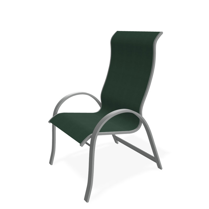 Aruba 1 Outdoor Dining Armchair, Textured Graphite, Forest Forest Green 22D Sunbrella®