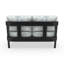 Causeuse d'extérieur moderne gris foncé avec structure en aluminium et coussins Sunbrella-1220046935