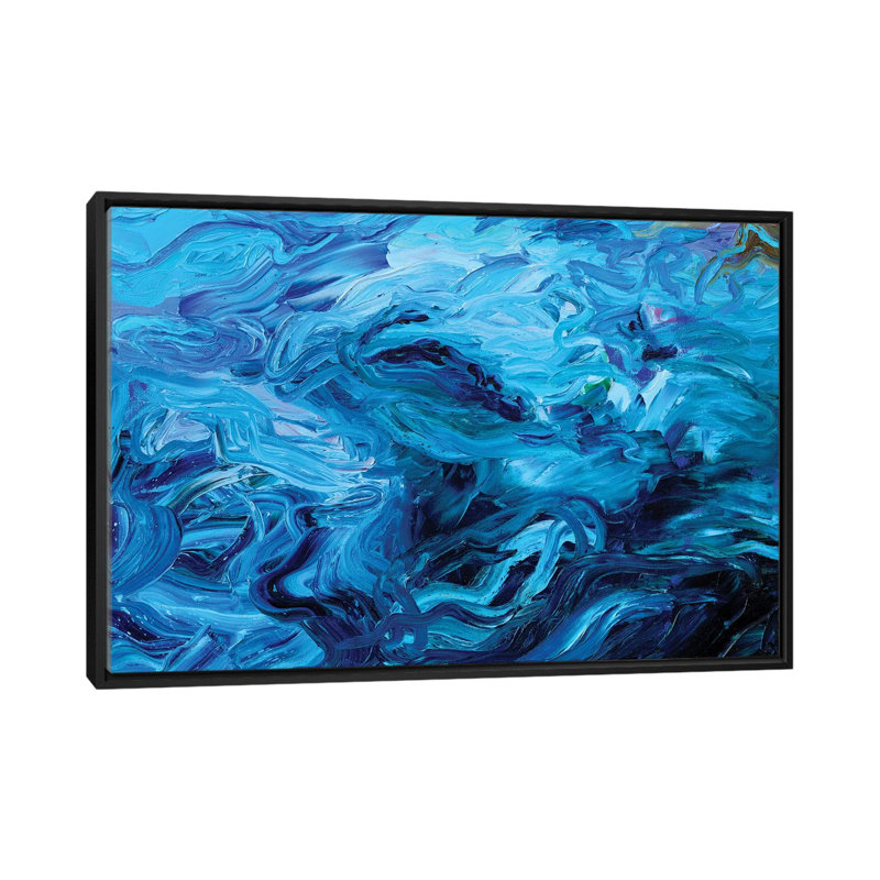 "BM 017" par Iris Scott Abstracts, impression sur toile, H 18 po x l 26 po x P 1,5 po, Toile avec cadre flottant noir