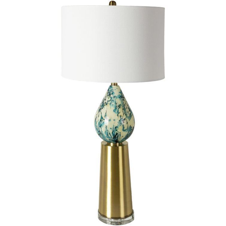 Quinn Grey and White Table Lamp + Reviews