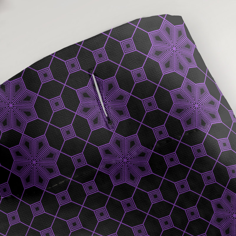 Rideau de douche simple en treillis Classic, Mauve / Noir