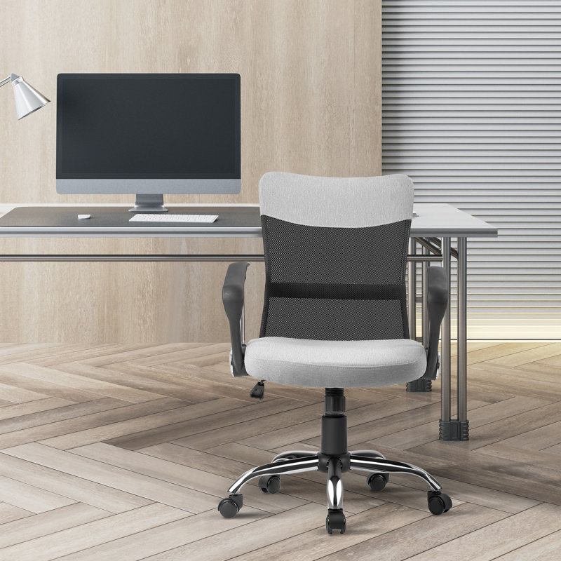 Chaise de bureau ergonomique à dossier moyen avec accoudoirs Inbox Zero