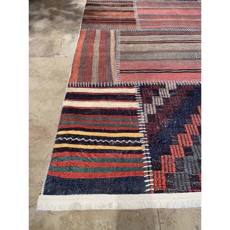 Tapis en coton Landree avec envers antidérapant, Carré 5 pi 11 po
