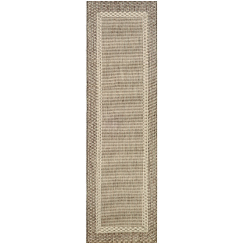 Mikaeel Flatwoven Indoor Outdoor Area Rug, Runner 2'3" x 7'10", Coffee/Natural