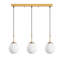 Élégant lustre doré, hauteur réglable de 40 à 47,2 pouces | Corps en métal, 3 douilles E27, 40 W maximum | Plaque de base 30,7 po x 2,4 po x 1,6 po | Parfait pour la salle à manger et les espaces de vie | Luminaire élégant et fonctionnel-1621031467-1621031468