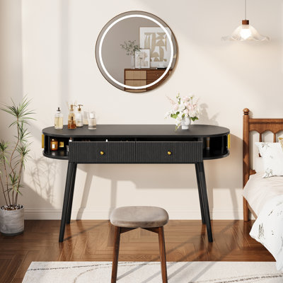 Bureau avec 2 tiroirs, bureau d'étude pour ordinateur portable 55 po | Table d'ordinateur de bureau avec rangement pour chambre à coucher pour bureau à domicile