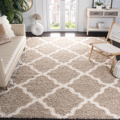 Tapis ivoire / beige à motif géométrique Alonnah