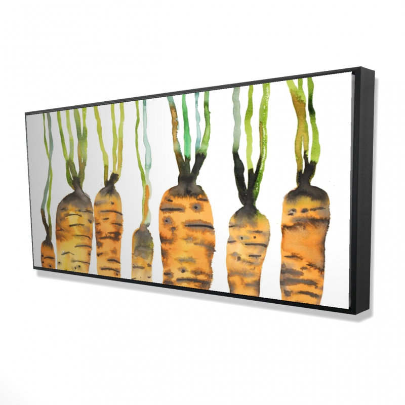 Aquarelle, carottes, reproduction sur toile