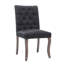 Chaises de salle à manger noires avec revêtement en chenille (ensemble de 2)-977023829