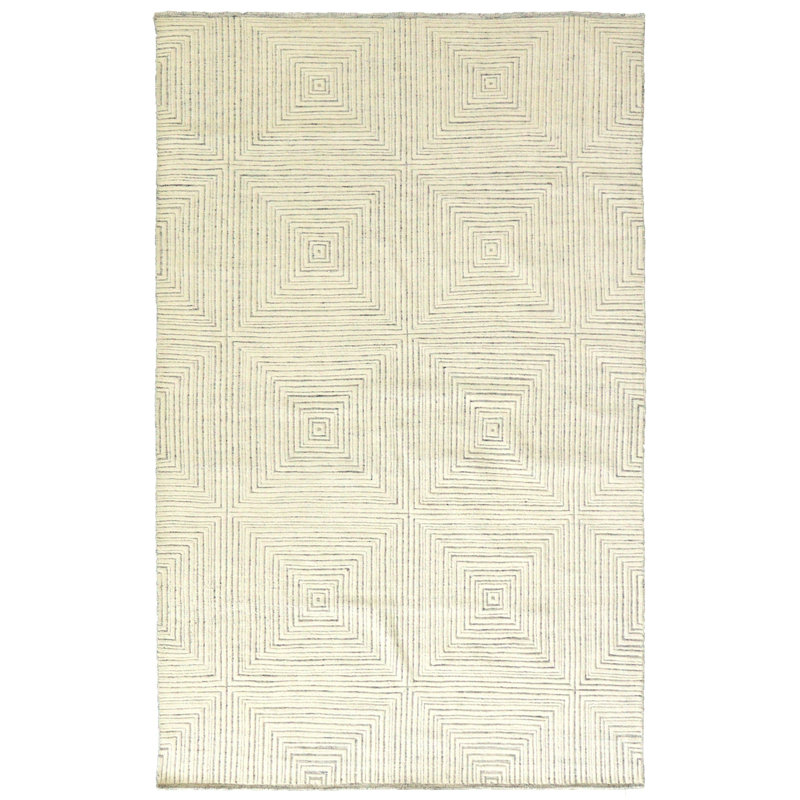 Tapis rectangulaire en laine tissé à la main Pyramids, Rectangle 5 pi 11 po x 9 pi 4 po
