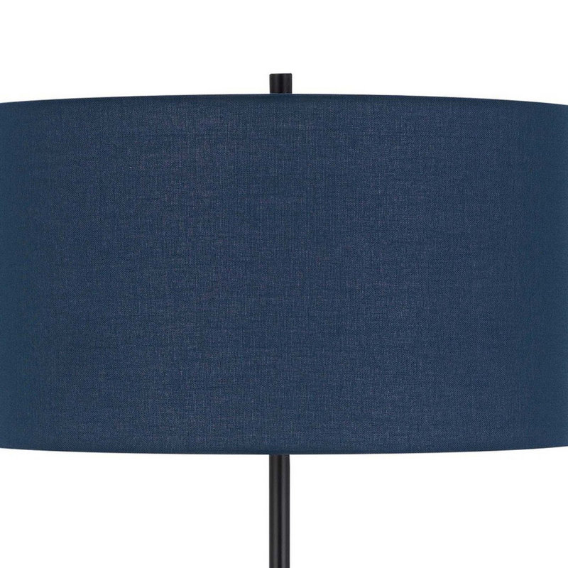 Quamar 58.75'' Traditional Floor Lamp, Navy Blue