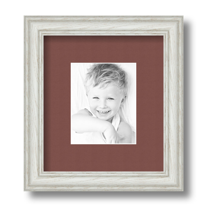 Cadre pour photo simple 3,5 po x 5 po en bois mat blanc, Brique
