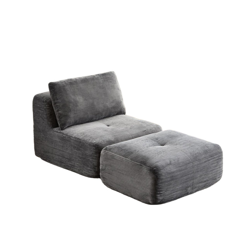 Mousse mémoire moderne en velours côtelé pour chaise longue, pour animaux de compagnie, mobile, sans assemblage, gris, longue rebond gris, bonne élasticité