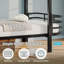 Structure de lit superposé simple au-dessus d'un lit simple en métal courbé, lit superposé robuste avec garde-corps de sécurité, échelle robuste avec de larges marches, mobilier de chambre peu encombrant-2034952394