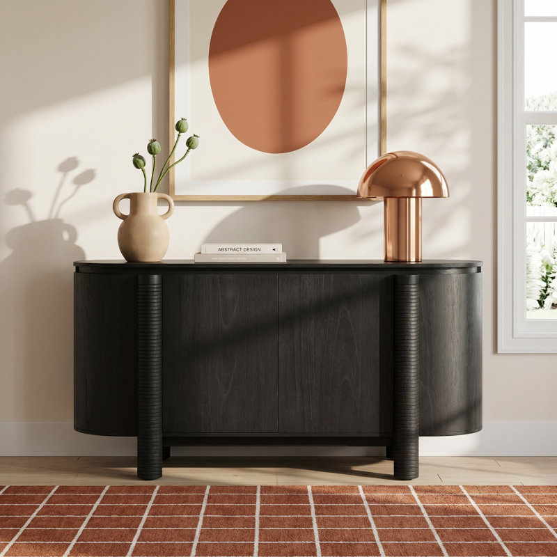 Callum 63'' Solid Wood Sideboard, Black