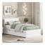 Cadre de lit simple moderne avec lit gigogne simple pour tête de lit et pied de lit blanc brillant