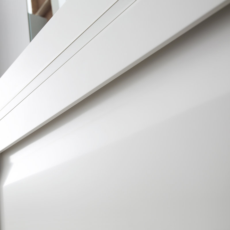 Ensemble de meuble-lavabo simple 24 po avec miroir Marlie, Blanc mat