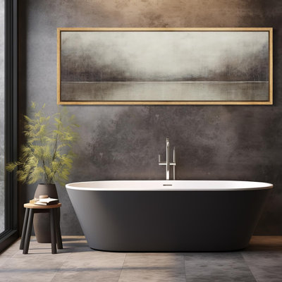 Minimal Landscape Tranquil Neutral Abstract Landscape Retro Moody Extra Large Framed Art Home Decor