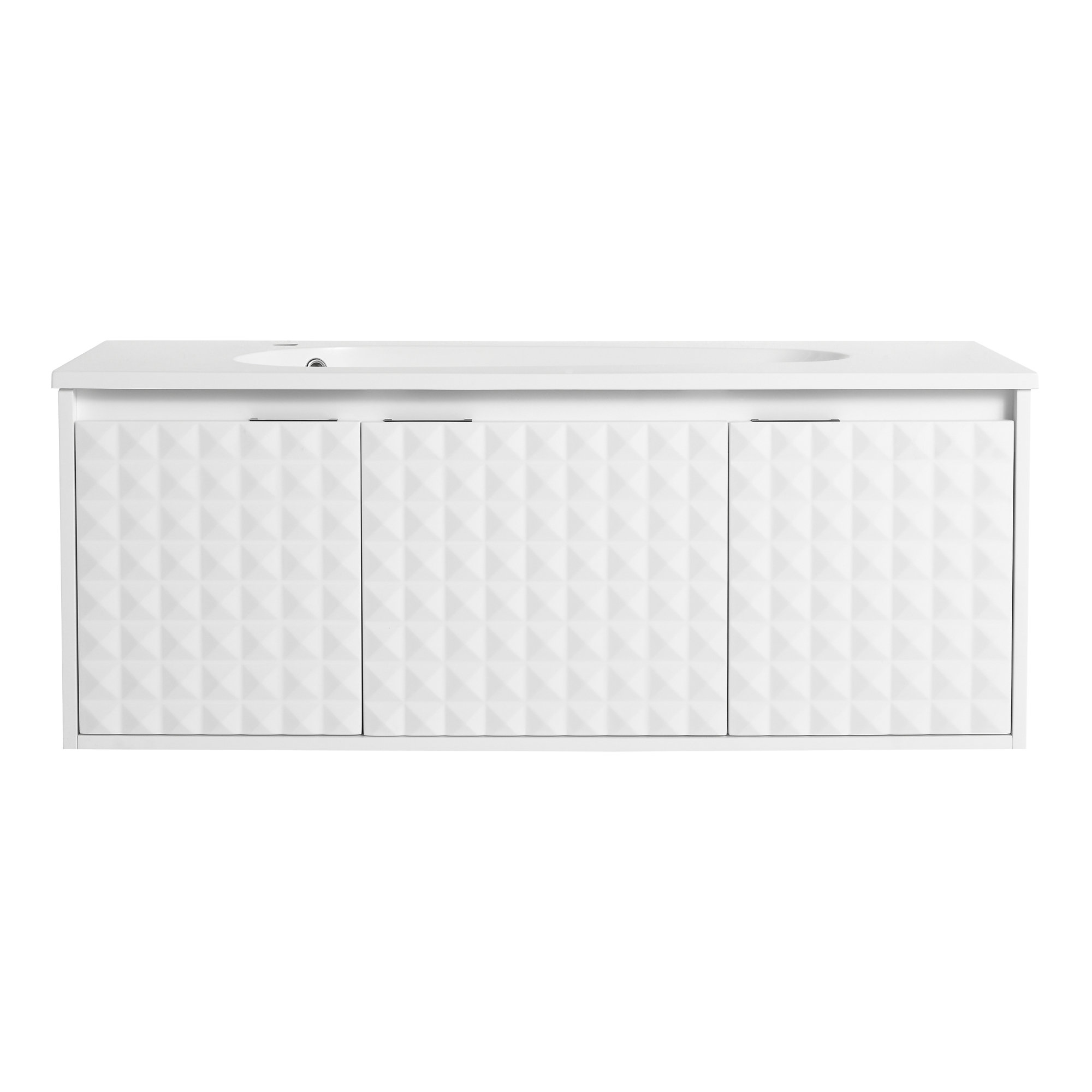 Oliver 48 Inch Wallmounted Bathroom Vanity With Sink And Soft