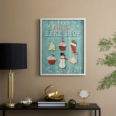 Mrs. Claus Bake Shop Framed Print - Solid Wood