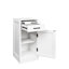 Armoire à vin blanche modulaire pour la salle à manger, intérieur spacieux, essentiels de tiroir, décorations de présentation, salon de rangement en noyer brun - Keep Your Space Neat