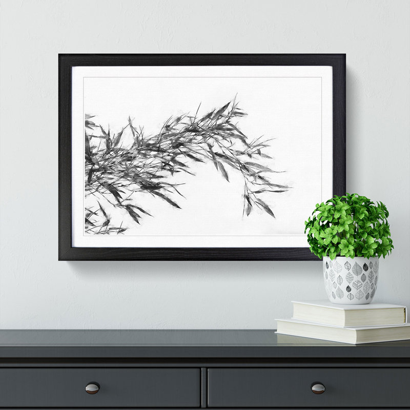 Leaves of a Bamboo Plant - Picture Frame Graphic Art Print, Black Framed, 24cm H x 33cm W x 2cm D