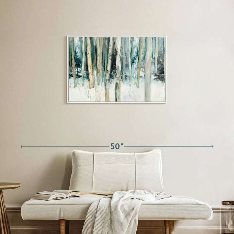 Winter Woods III, Cadre flottant blanc, 31 po x 21 po
