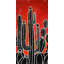 Black tall cactus - 24"x48" Framed canvas