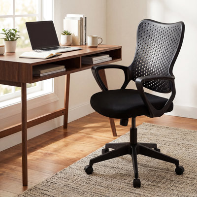 Chaise de bureau ergonomique avec accoudoirs, coussin rembourré et dossier papillon pour étudier (1 pièce).
