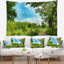 Tapisserie de forêt et de ciel en polyester avec accessoires suspendus inclus-28490666