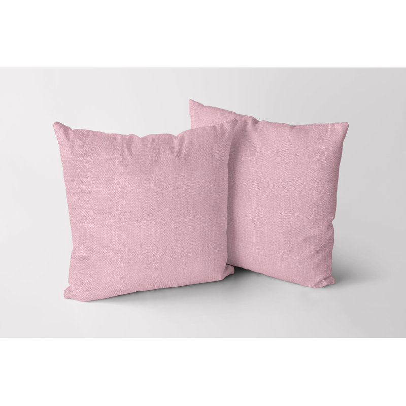 Housse de coussin carré S&G Slubb, 18" x 18", Rose tendre