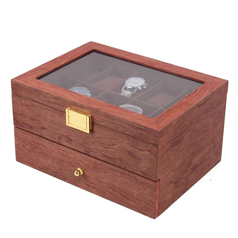 Boîte à montre en bois + tiroirs