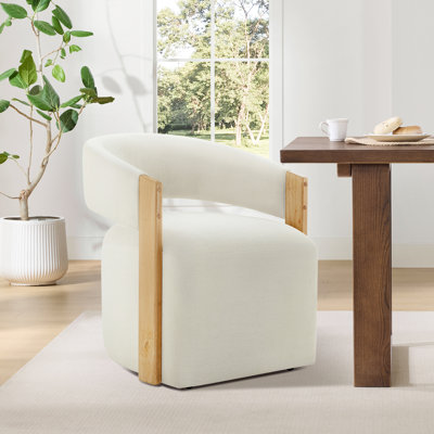 Chaise rembourrée avec roulettes cachées