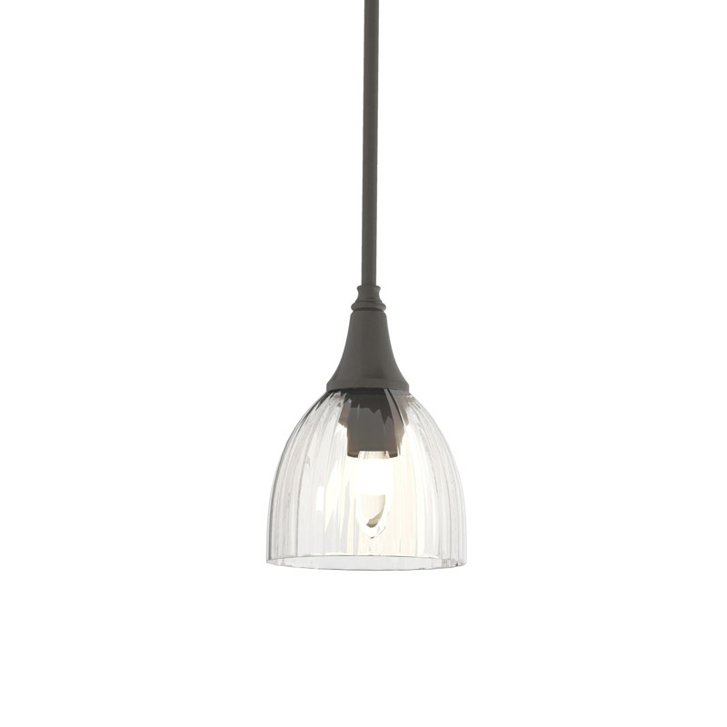 Luminaire suspendu en forme de dôme 1 lumière Trumpet, Eau, Fumée noire translucide