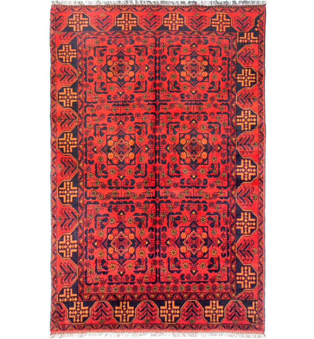 Wardell Hand Hooked Wool Red Indoor/Outdoor Rug