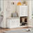 Multi functional Shoe Storage Cabinet with Bench & 7+3 Storage compartment, Adjustable layer board , Shoe Bench with Cushion-392363812