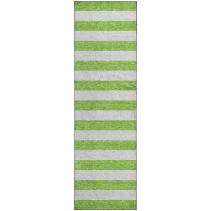 Premium Machine Washable Cerrito AMF528 Lime Rug, Runner 2'3" x 7'6"
