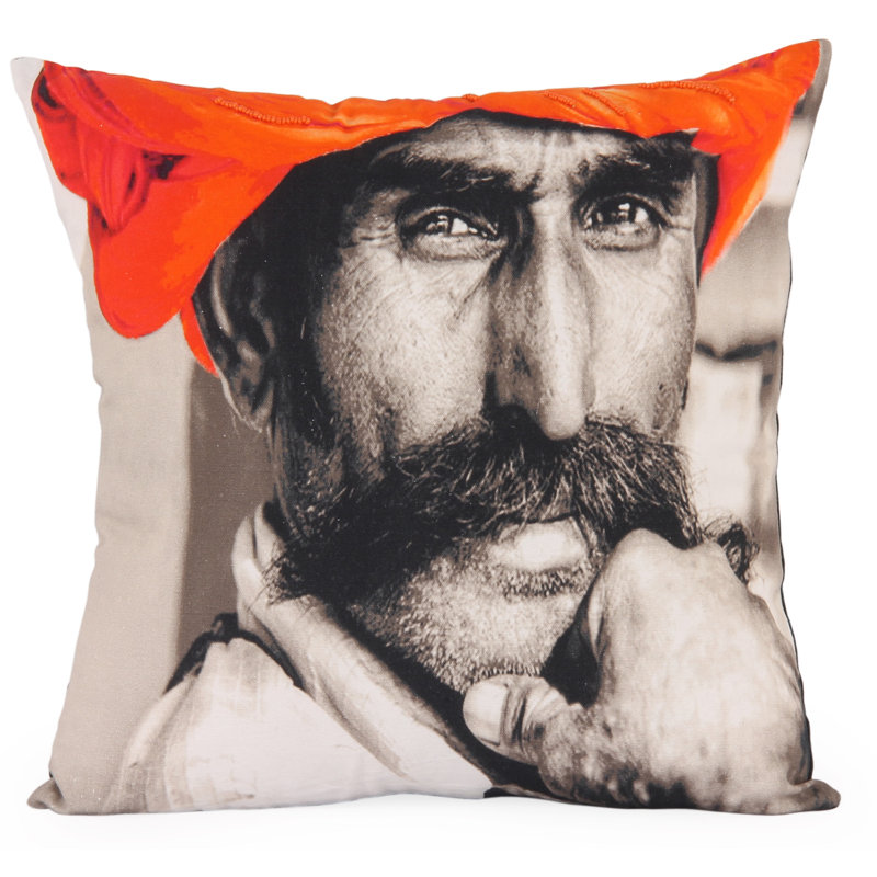 Embroidered Cotton Throw Pillow