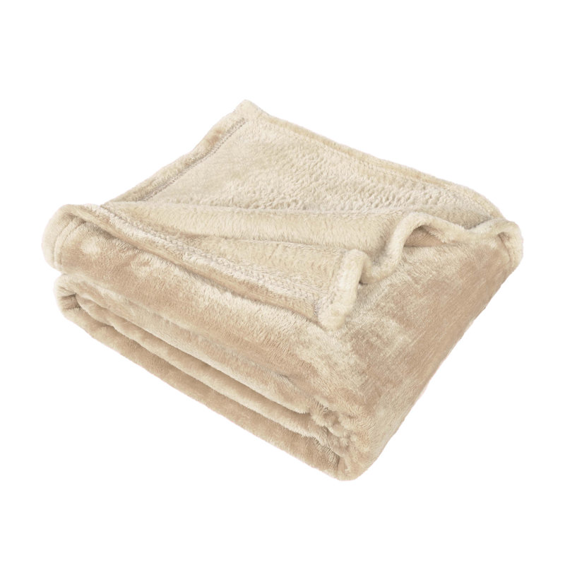 Linen Plush Microfiber Fleece Throw Blanket