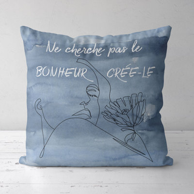 Housse et insert pour coussin carré Create Happiness