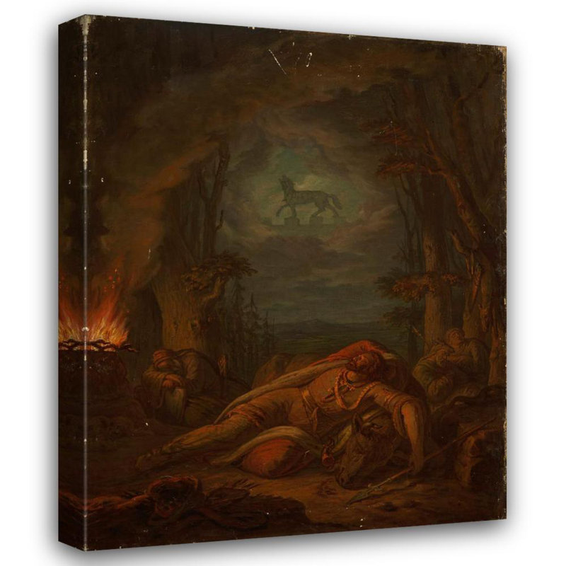 «Dream of Gediminas About the Iron Wolf» par Aleksander Lesser - Art mural sur toile tendue avec châssis, H 24 po x l 17 po