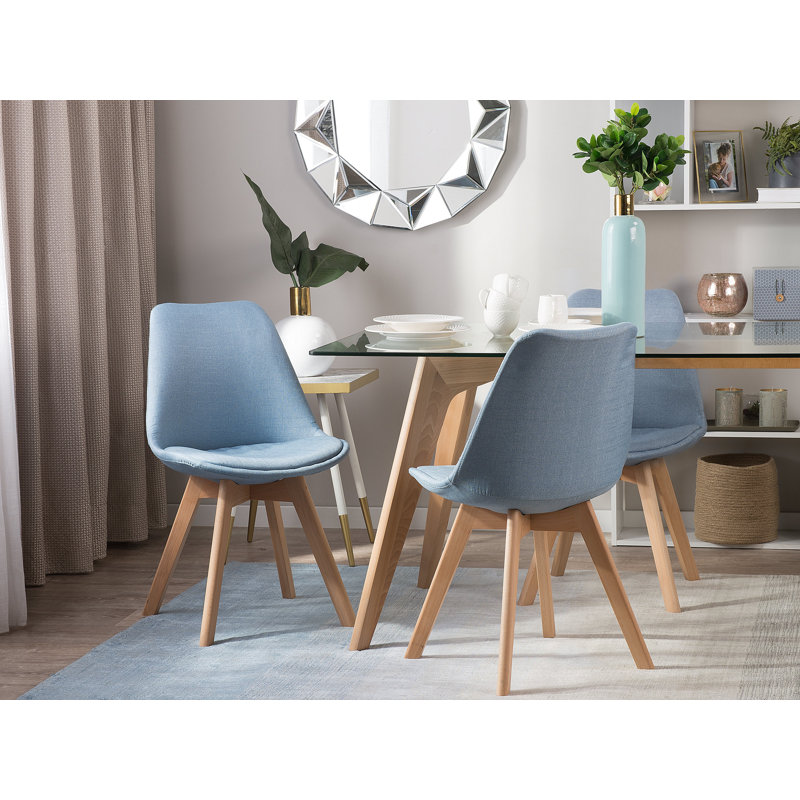Otselic Upholstered Dining Chair, Light Blue