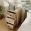 3 Drawer Oak Rattan Bohemian Chest of Drawers Nightstand for Bedroom Hallway
