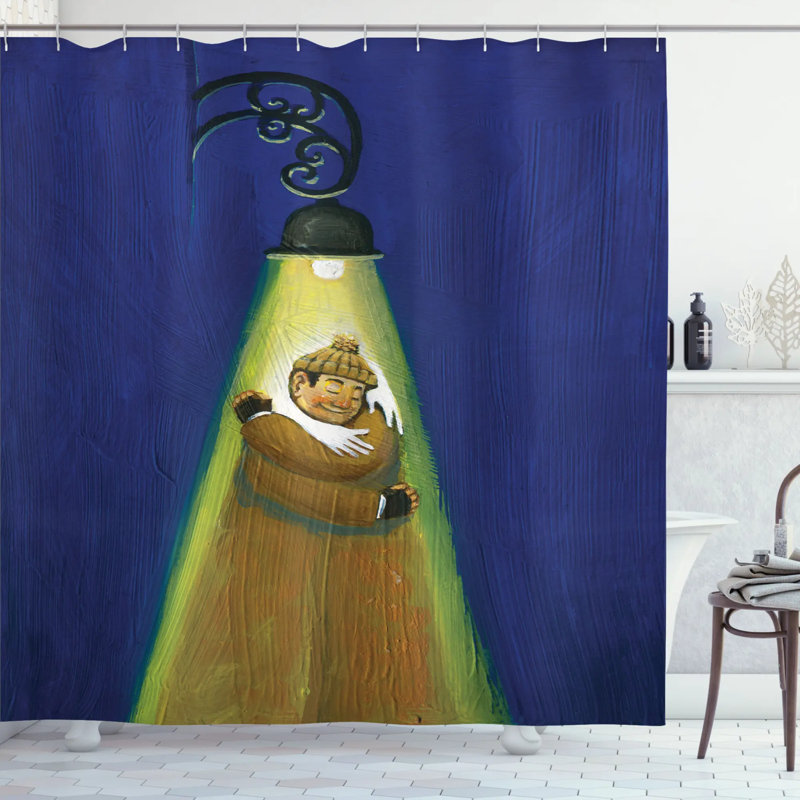 Shower Curtain with Hooks Included, 69" H x 105" W