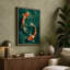 Koi in Teal Water Japandi 1 Piece Wrapped Canvas Wall Art-134043419-134043413
