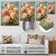 Dahlia rose rose vert été - décoration murale Dahlia-495130258-495130260