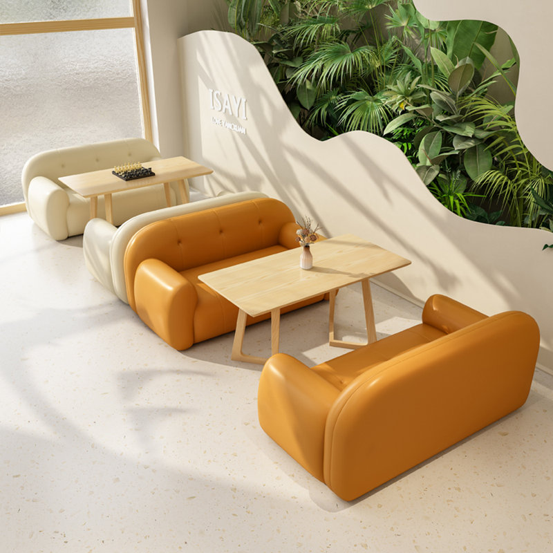 Causeuse Semhal, Similicuir orange