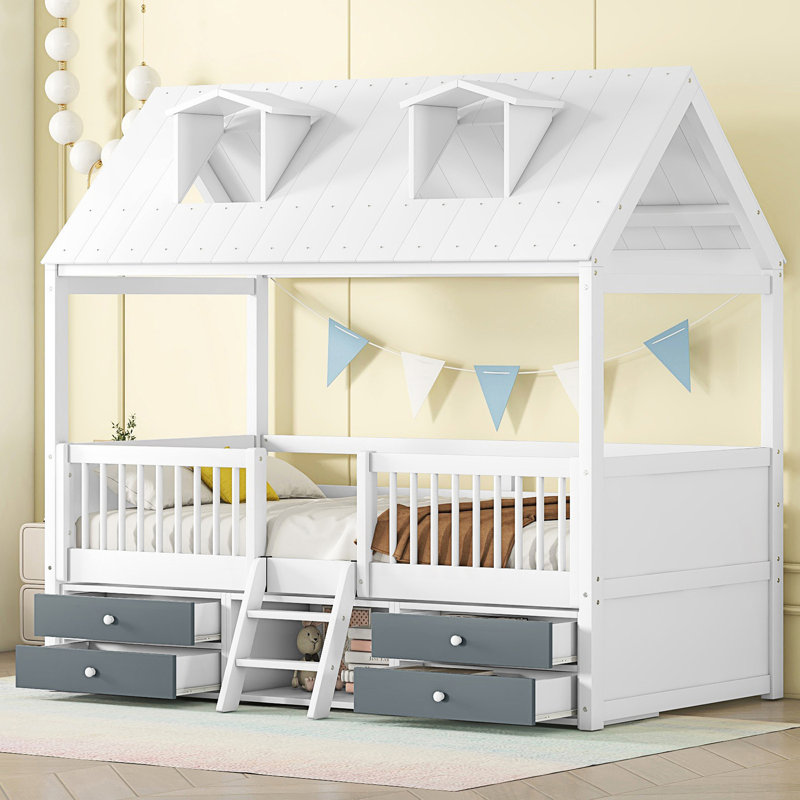 Lit, cadre de lit maison, Lit simple, Blanc