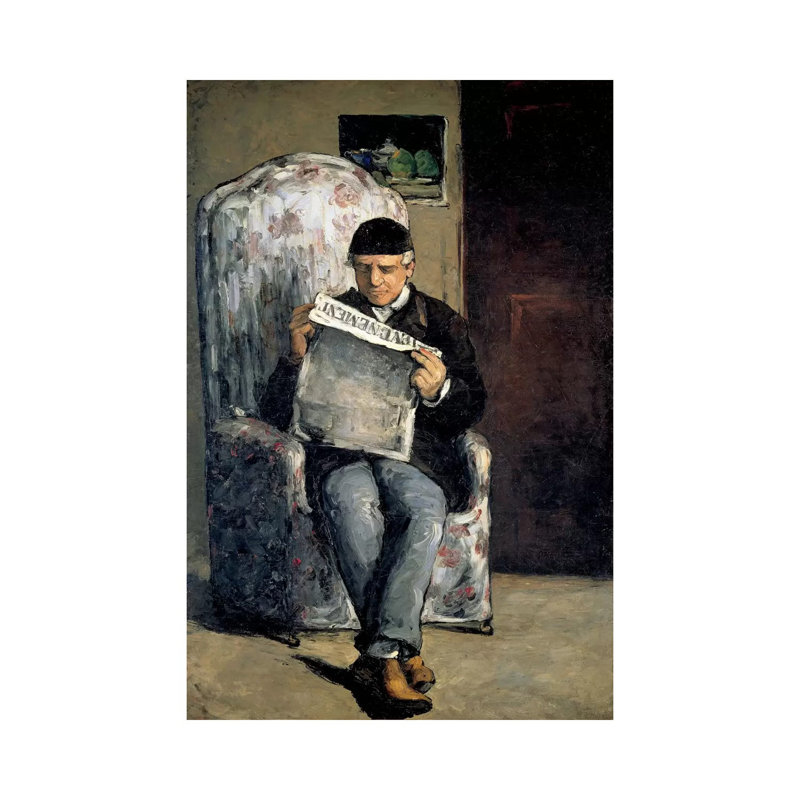 The Artist's Father (Reading L'evenement) 1866 by Paul Cezanne - Wrapped Canvas Print